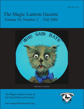 MAGIC LANTERN GAZETTE magazine side cover Fall 2006
