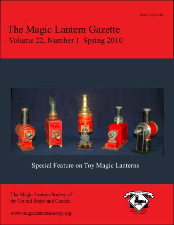 MAGIC LANTERN GAZETTE magazine side cover Spring 2010