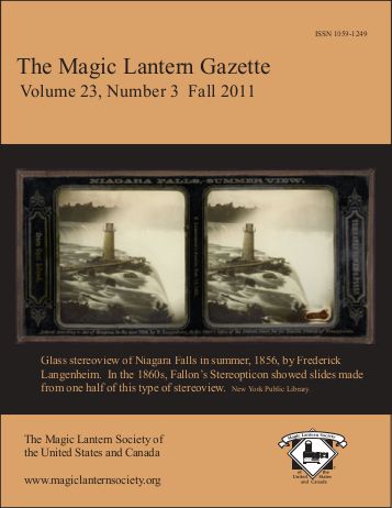 MAGIC LANTERN GAZETTE magazine side cover Fall 2011