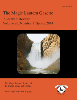 MAGIC LANTERN GAZETTE magazine side cover Spring 2014