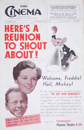 TODAYS CINEMA magazine side cover 6 July 1938