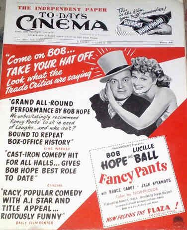 TODAYS CINEMA magazine side cover 6 August 1950