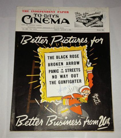 TODAYS CINEMA magazine side cover ? 1950