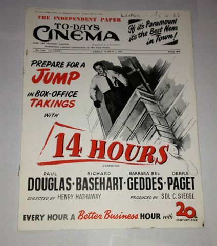 TODAYS CINEMA magazine side cover ? March 1951