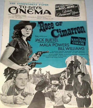 TODAYS CINEMA magazine side cover 24 October 1952