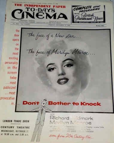 TODAYS CINEMA magazine side cover 27 October 1952