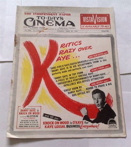 TODAYS CINEMA magazine side cover ? April 1954