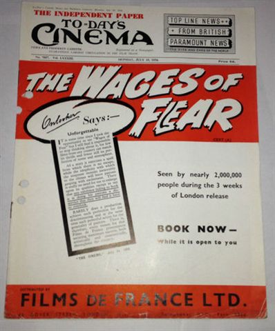 TODAYS CINEMA magazine side cover ? July 1954