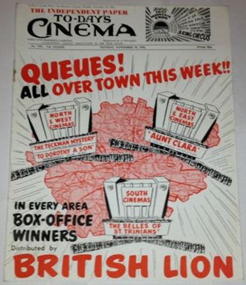 TODAYS CINEMA magazine side cover ? November 1954