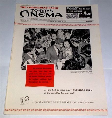 TODAYS CINEMA magazine side cover 30 December 1954