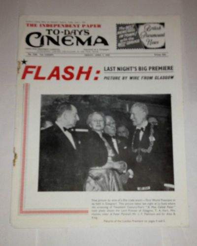 TODAYS CINEMA magazine side cover ? April 1955