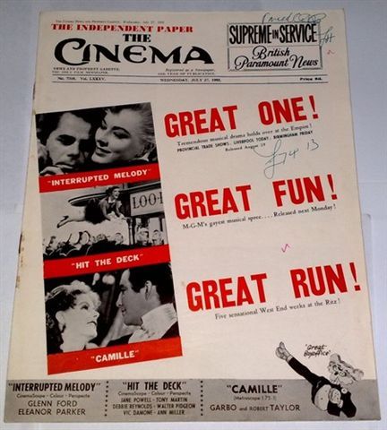 TODAYS CINEMA magazine side cover 21 July 1955
