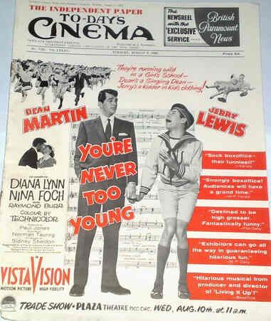 TODAYS CINEMA magazine side cover 5 August 1955