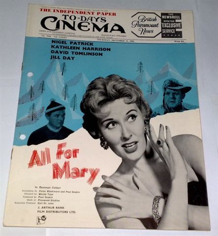 TODAYS CINEMA magazine side cover ? December 1955