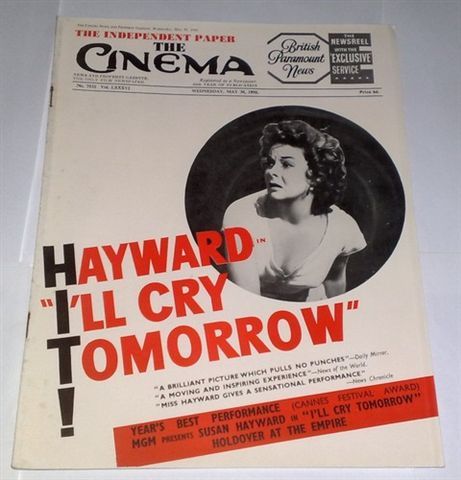 TODAYS CINEMA magazine side cover 30 May 1956
