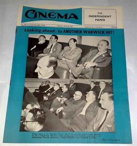 TODAYS CINEMA magazine side cover ? June 1957
