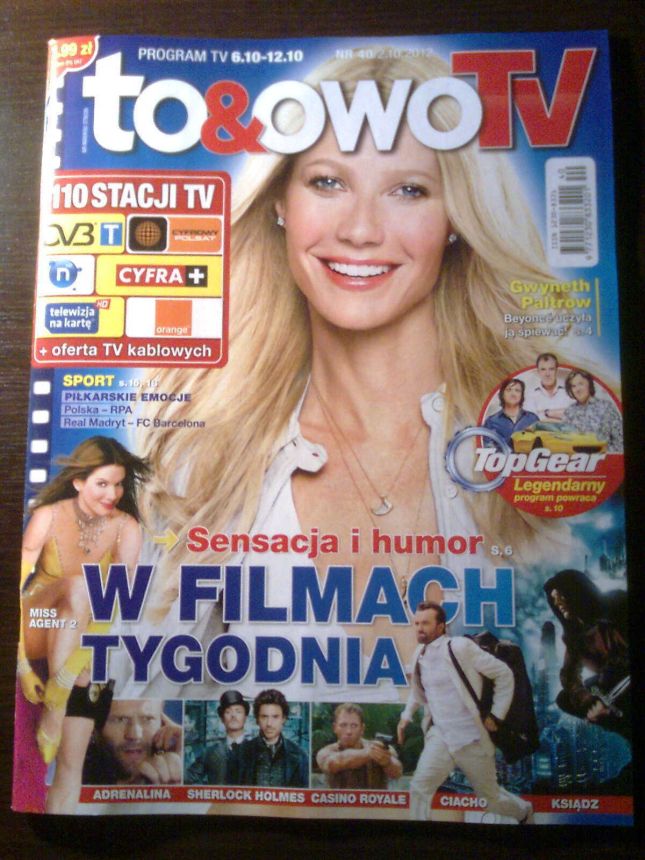 TO AND OWO TV magazine side cover Issue 40 6 October 2012