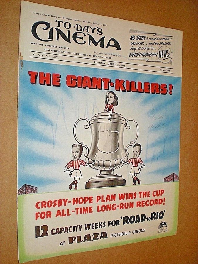 TODAYS CINEMA magazine side cover Issue 5625 23 March 1948