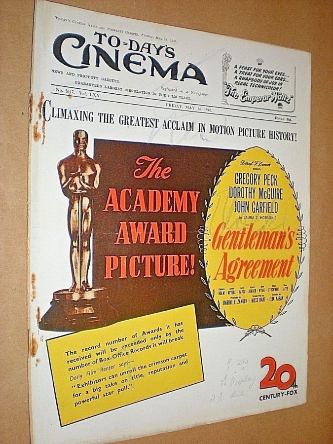 TODAYS CINEMA magazine side cover Issue 5647 14 May 1948