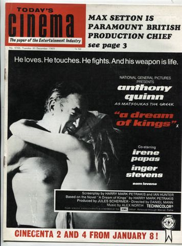 TODAYS CINEMA magazine side cover 30 December 1969