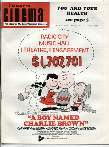 TODAYS CINEMA magazine side cover 13 February 1970
