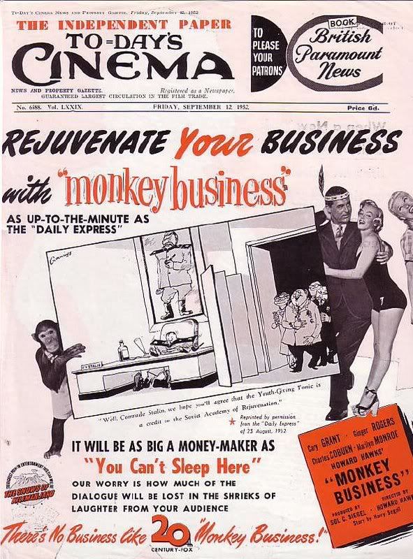 TODAYS CINEMA magazine side cover 12 September 1952