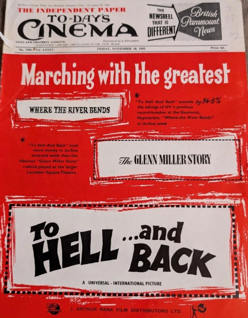 TODAYS CINEMA magazine side cover 18 November 1955