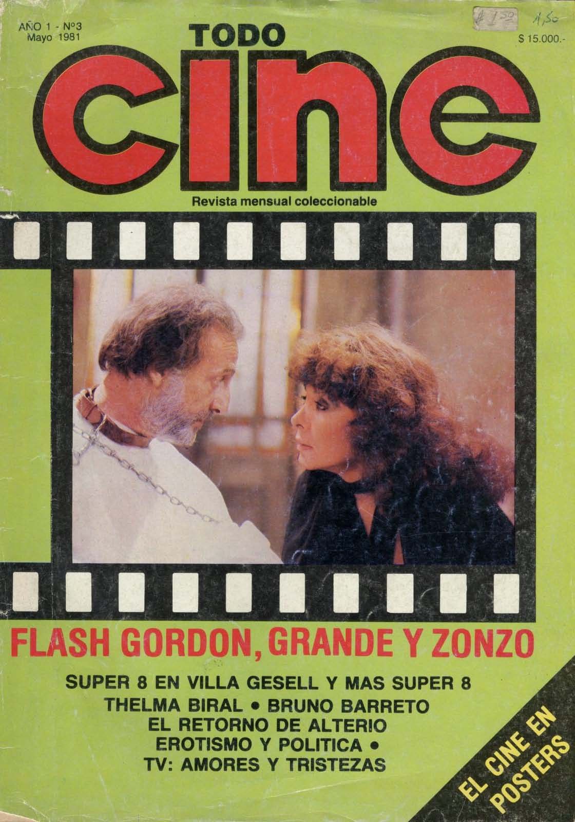 TODO CINE magazine side cover  Vol 1 No  3  May 1981