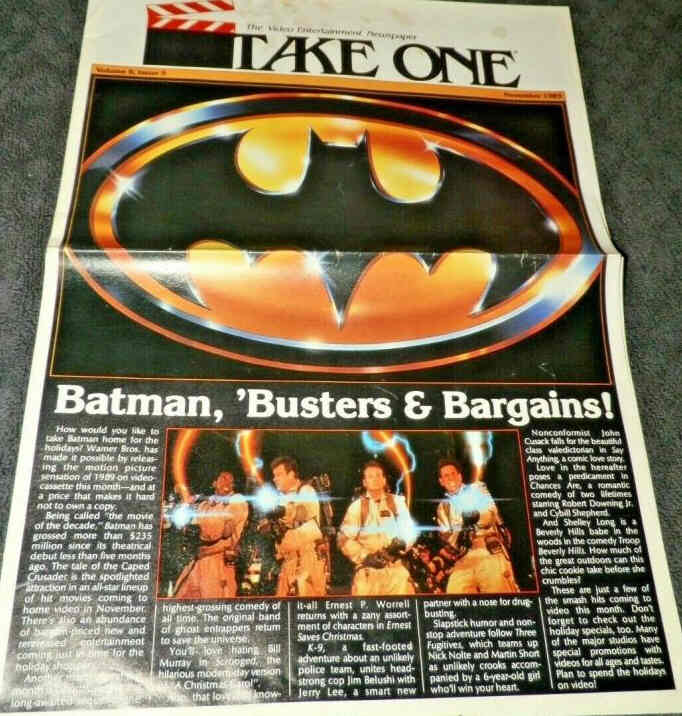TAKE ONE (USA) magazine side cover  November 1989