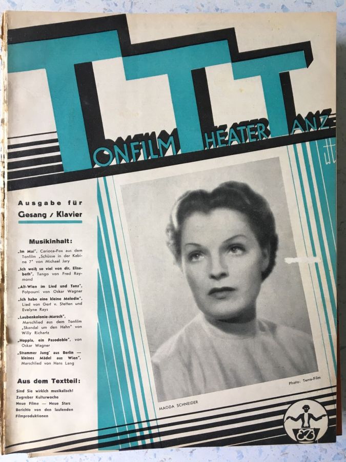 TONFILM THEATER TANZ magazine side cover Issue 10   1938