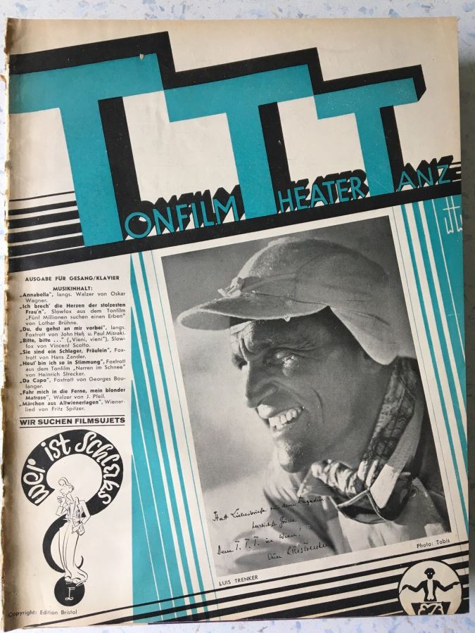 TONFILM THEATER TANZ magazine side cover Issue 11   1938