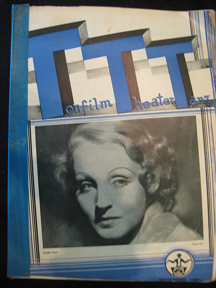 TONFILM THEATER TANZ magazine side cover Issue 6  1930
