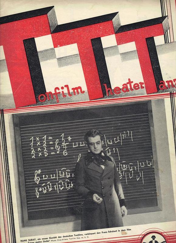 TONFILM THEATER TANZ magazine side cover Issue 1  1933