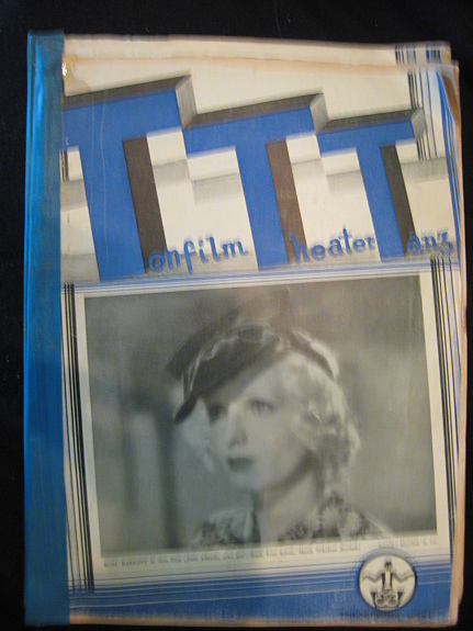TONFILM THEATER TANZ magazine side cover Issue 10  1936