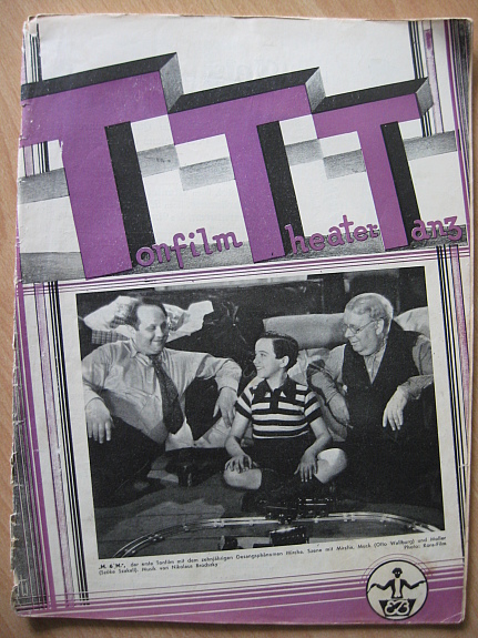 TONFILM THEATER TANZ magazine side cover Issue 7  1936