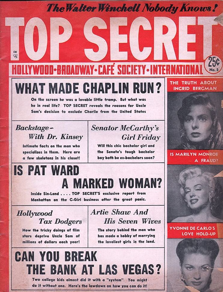 TOP SECRET magazine side cover Issue 5 Fall 1953