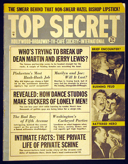 TOP SECRET magazine side cover Issue 9 October 1954