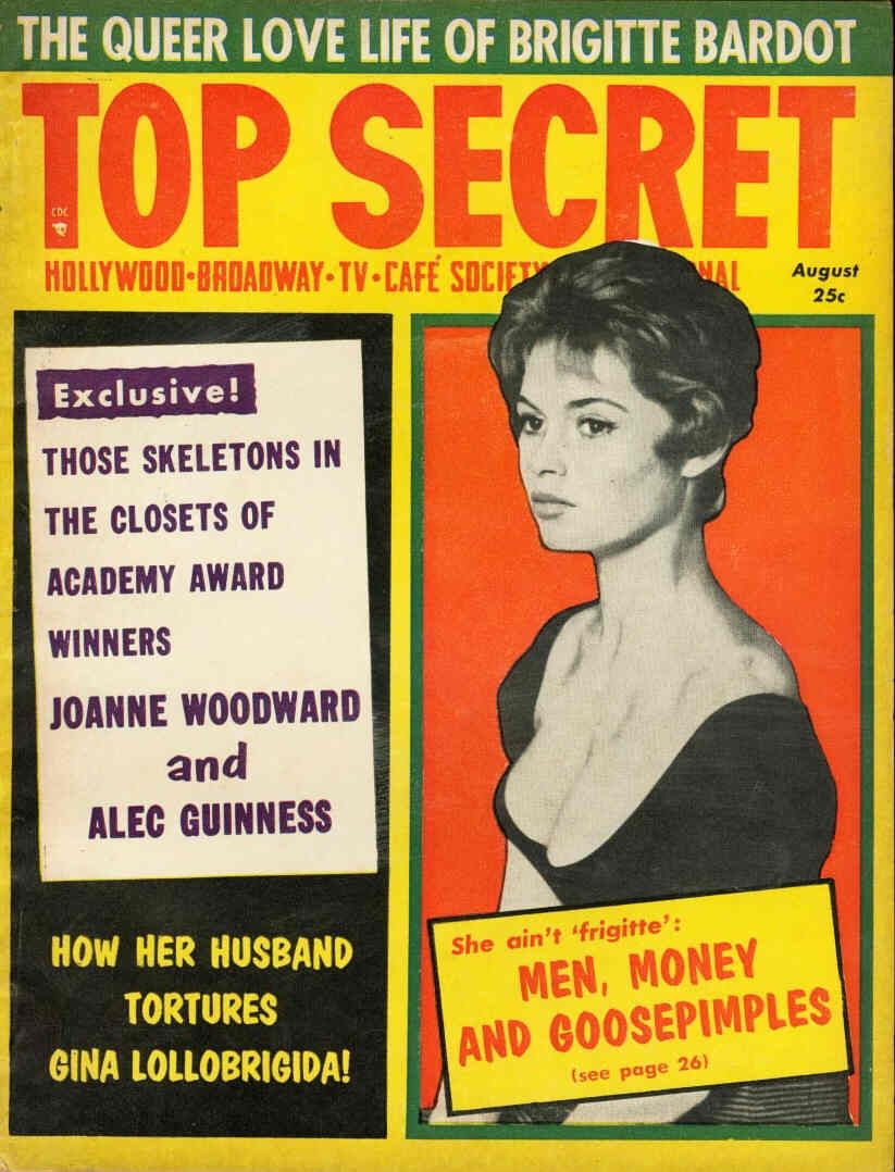 TOP SECRET magazine side cover Issue 30  Vol 6 # 30 August 1958