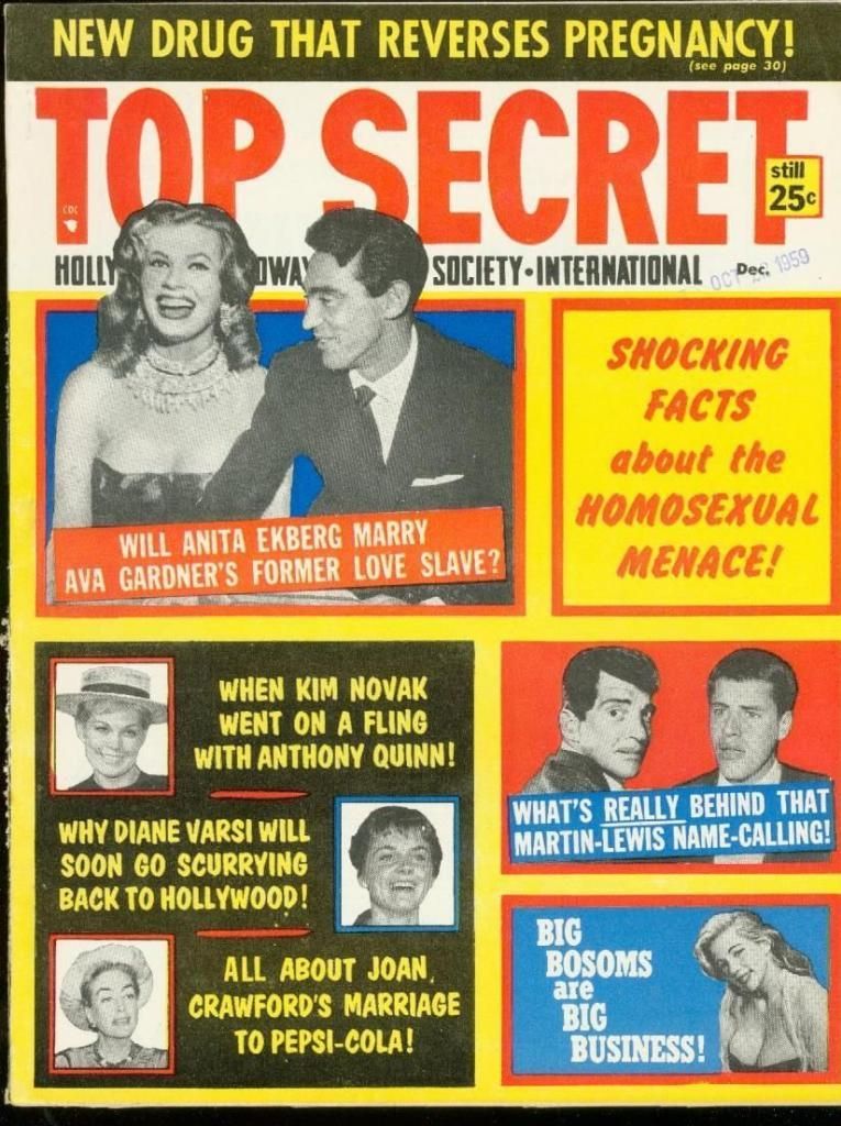 TOP SECRET magazine side cover Issue 38 December 1959