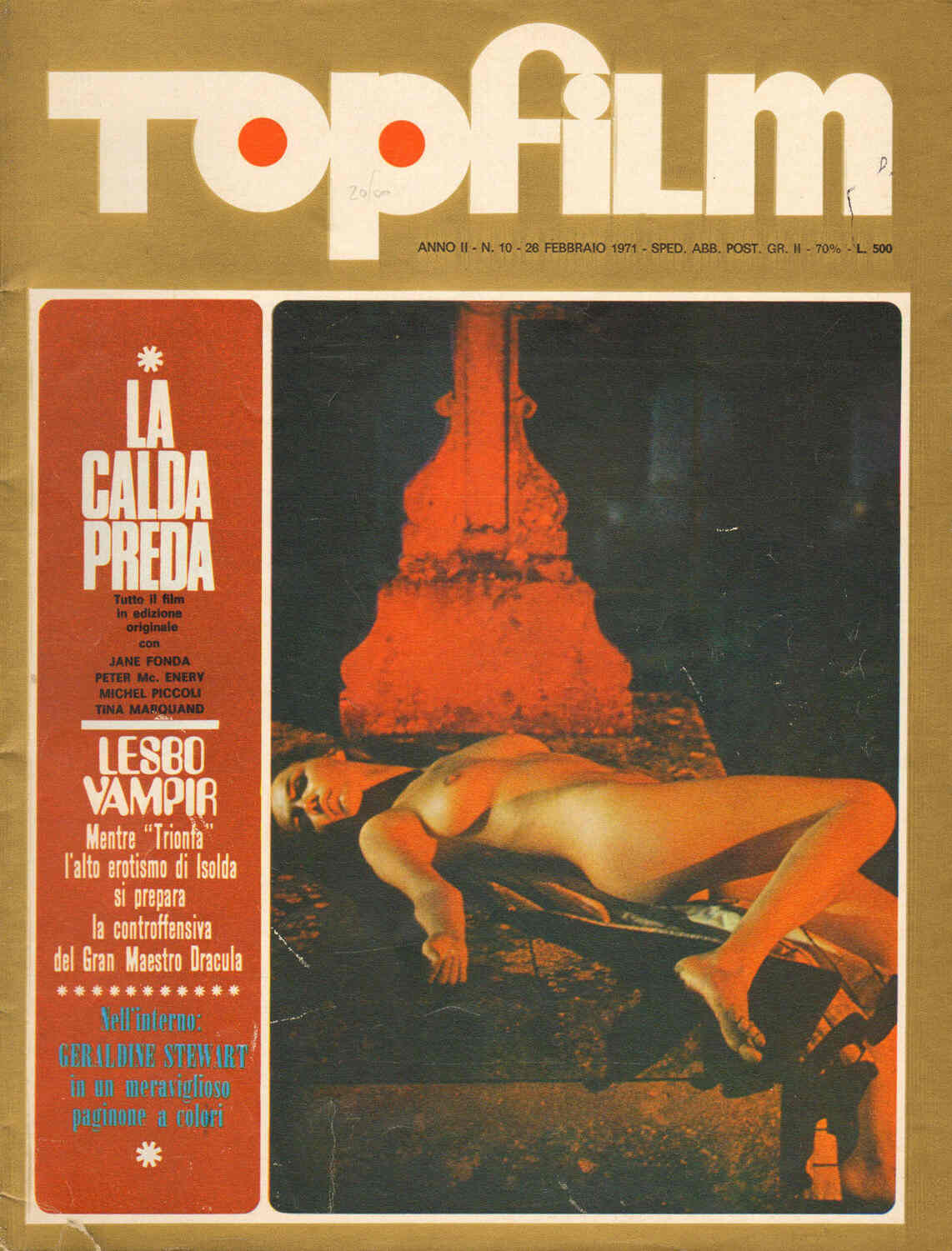 TOPFILM magazine side cover Issue 10 28 February 1971