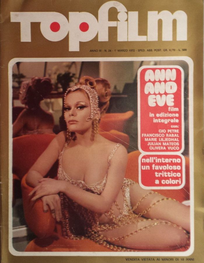 TOPFILM magazine side cover Issue 24 March 1972