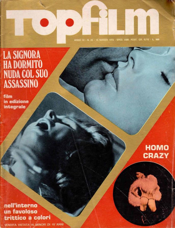 TOPFILM magazine side cover Issue 25 15 March 1972