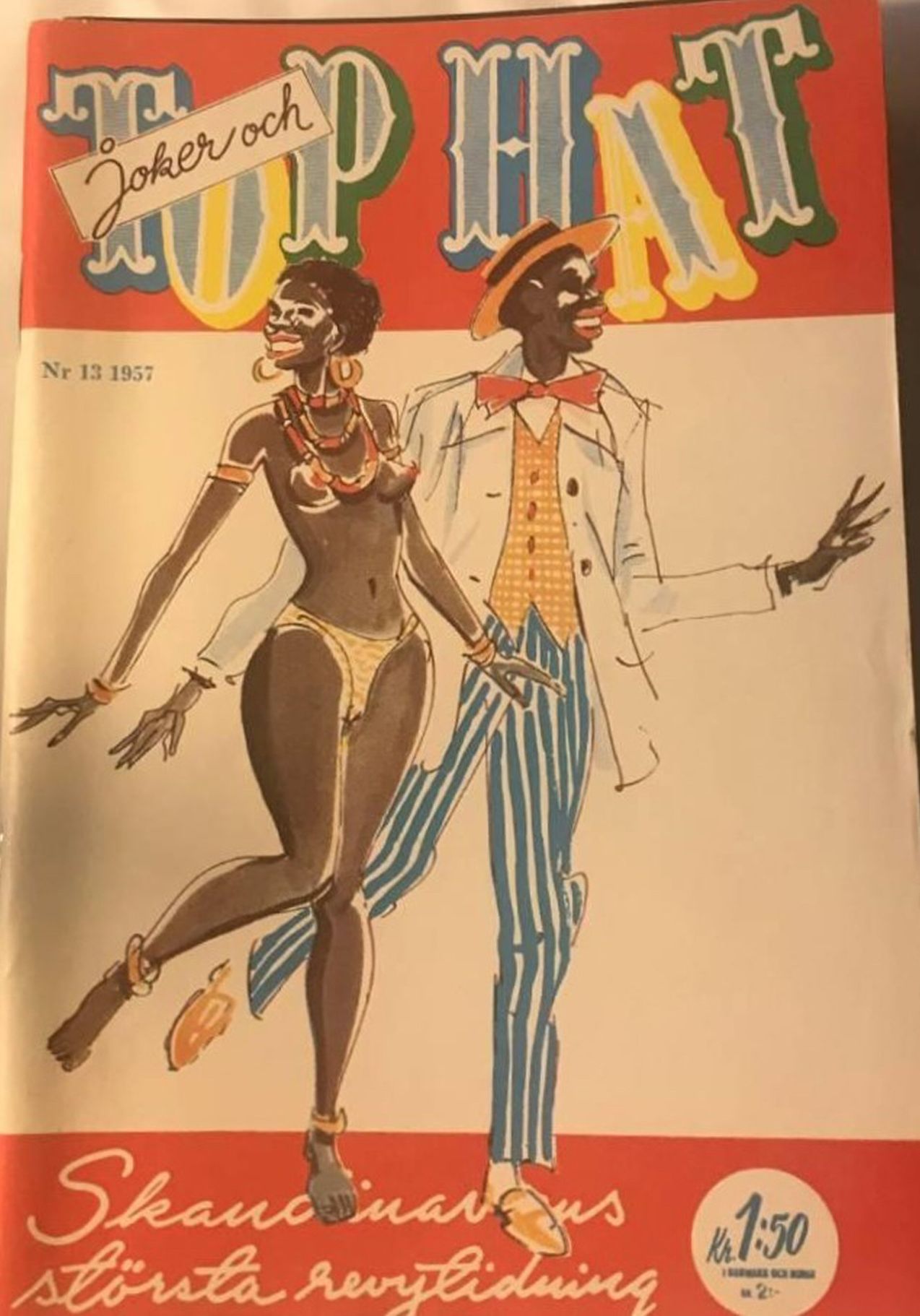 TOP HAT magazine side cover Issue 13   1957