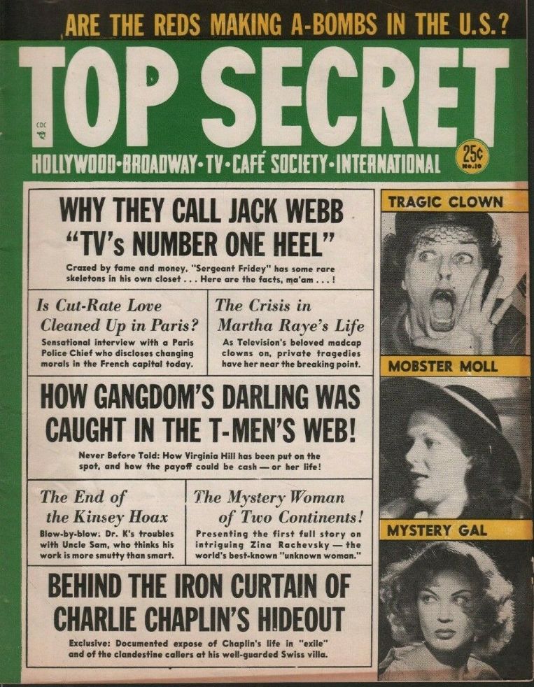 TOP SECRET magazine side cover Issue 10  December 1954