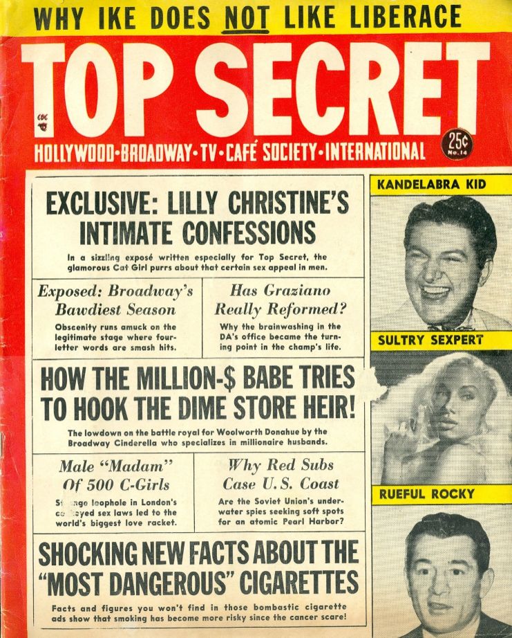 TOP SECRET magazine side cover Issue 14  August 1955