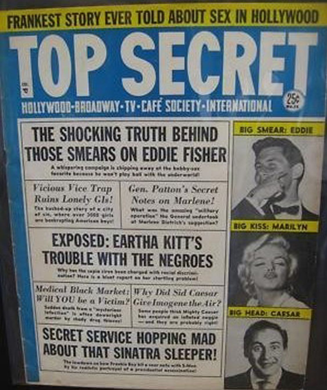 TOP SECRET magazine side cover Issue 15  October 1955