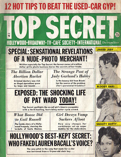 TOP SECRET magazine side cover Issue 16 December 1955