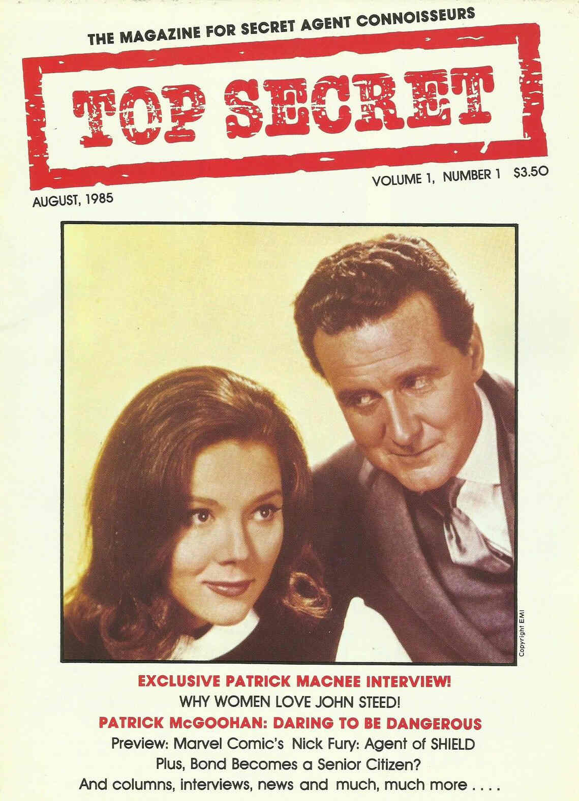 TOP SECRET (UK) magazine side cover Issue 1 August 1985
