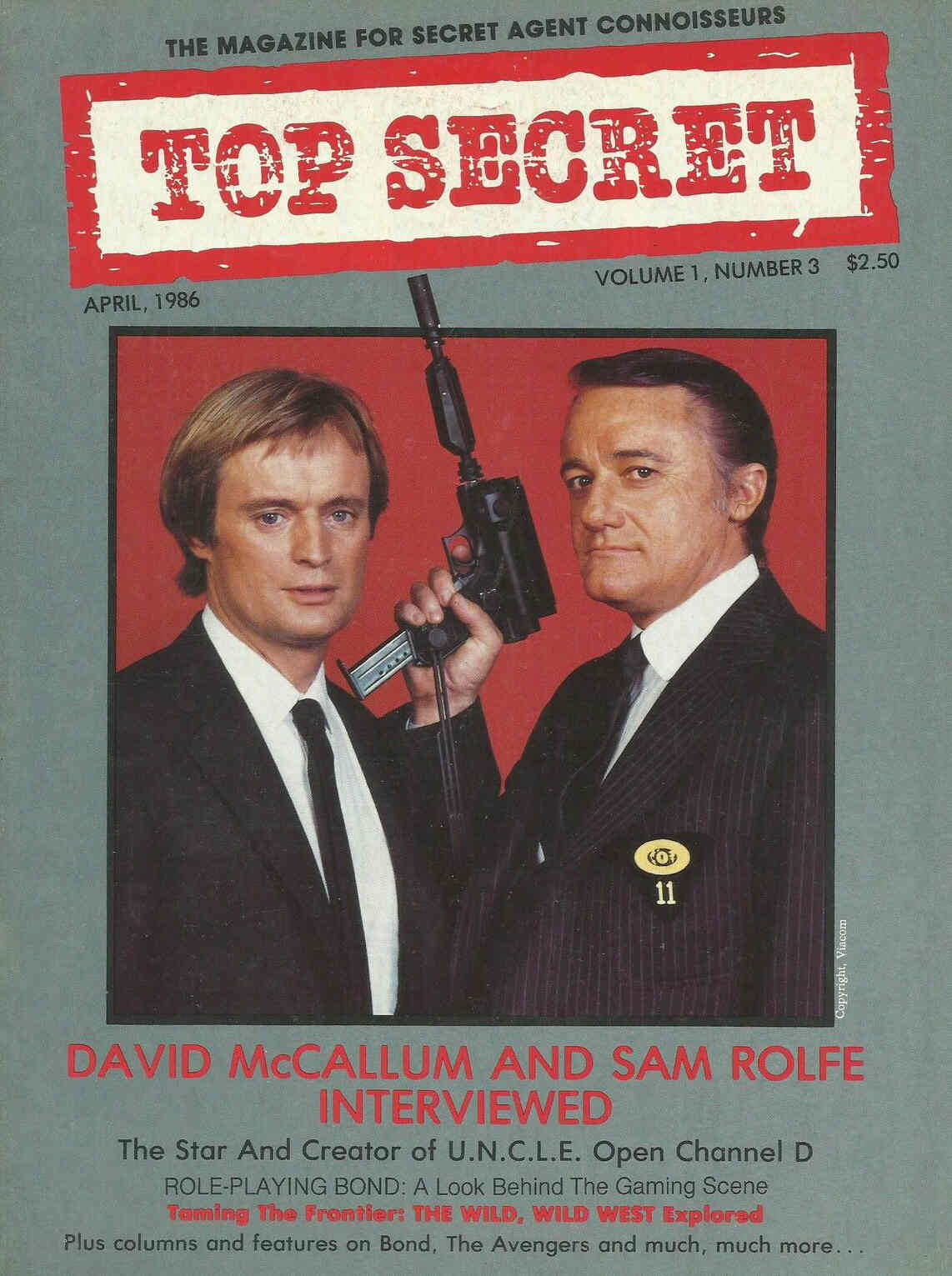 TOP SECRET (UK) magazine side cover Issue 3 April 1986