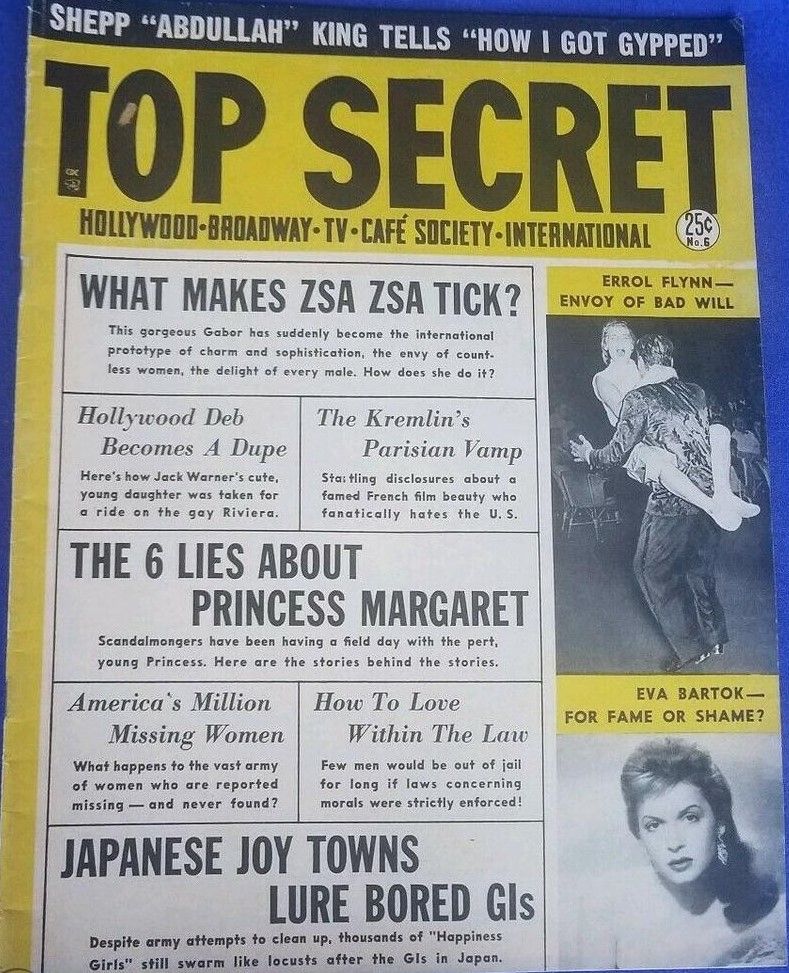 TOP SECRET magazine side cover Issue 6  Vol 1 No  6 Winter 1953